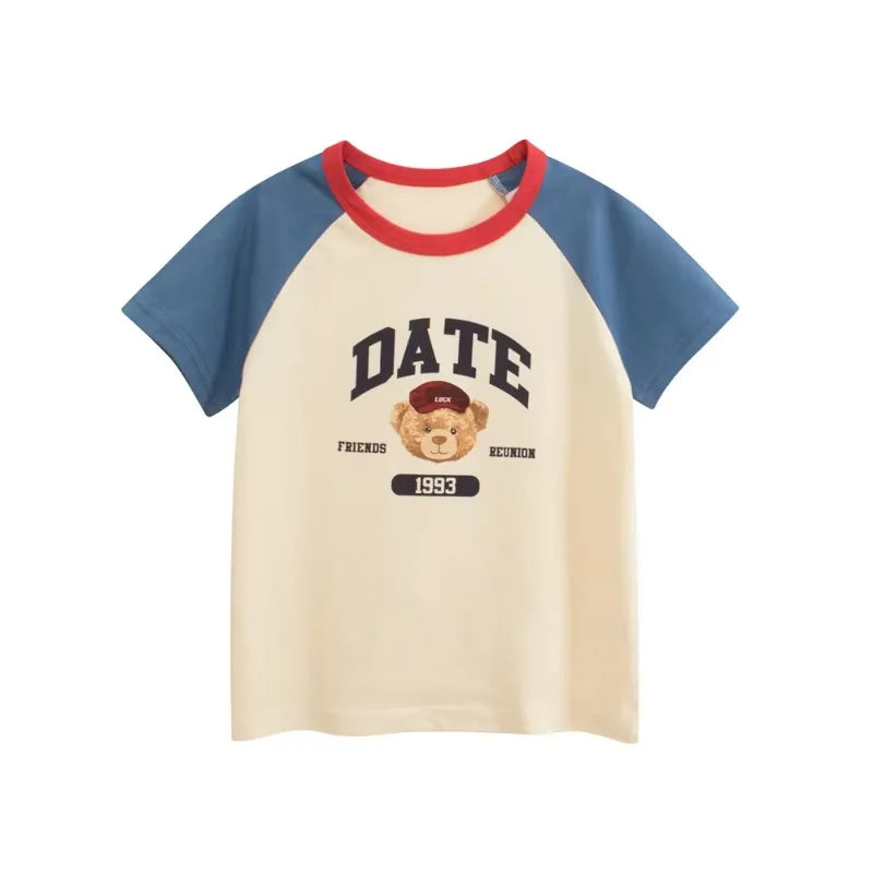 Girls Summer Cotton T-Shirt – Cute Cartoon Strawberry & Cherry Print | Ages 2–10Y | Soft Short Sleeve Tops