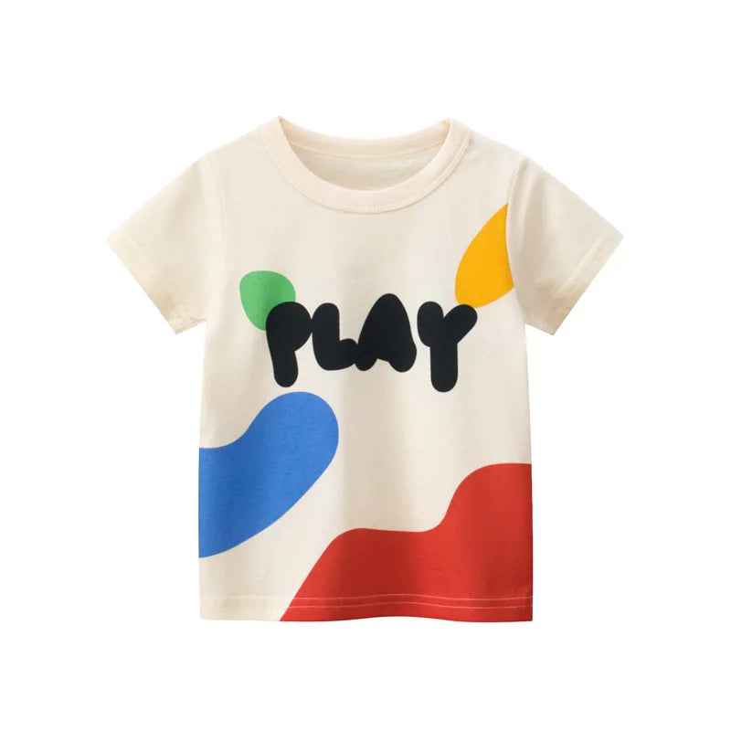 Girls Summer Cotton T-Shirt – Cute Cartoon Strawberry & Cherry Print | Ages 2–10Y | Soft Short Sleeve Tops