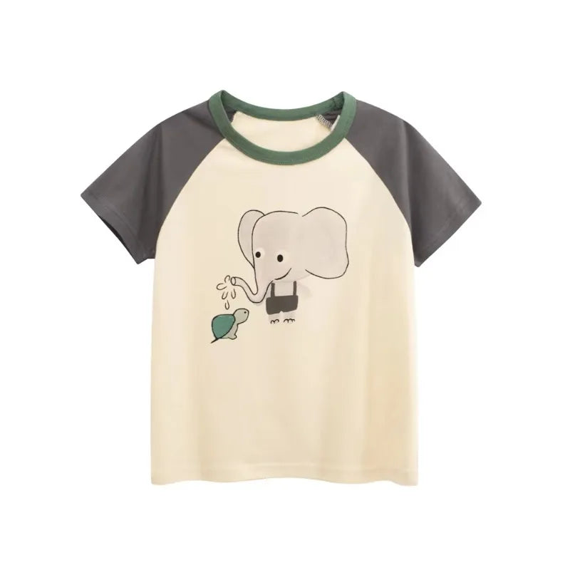 Girls Summer Cotton T-Shirt – Cute Cartoon Strawberry & Cherry Print | Ages 2–10Y | Soft Short Sleeve Tops