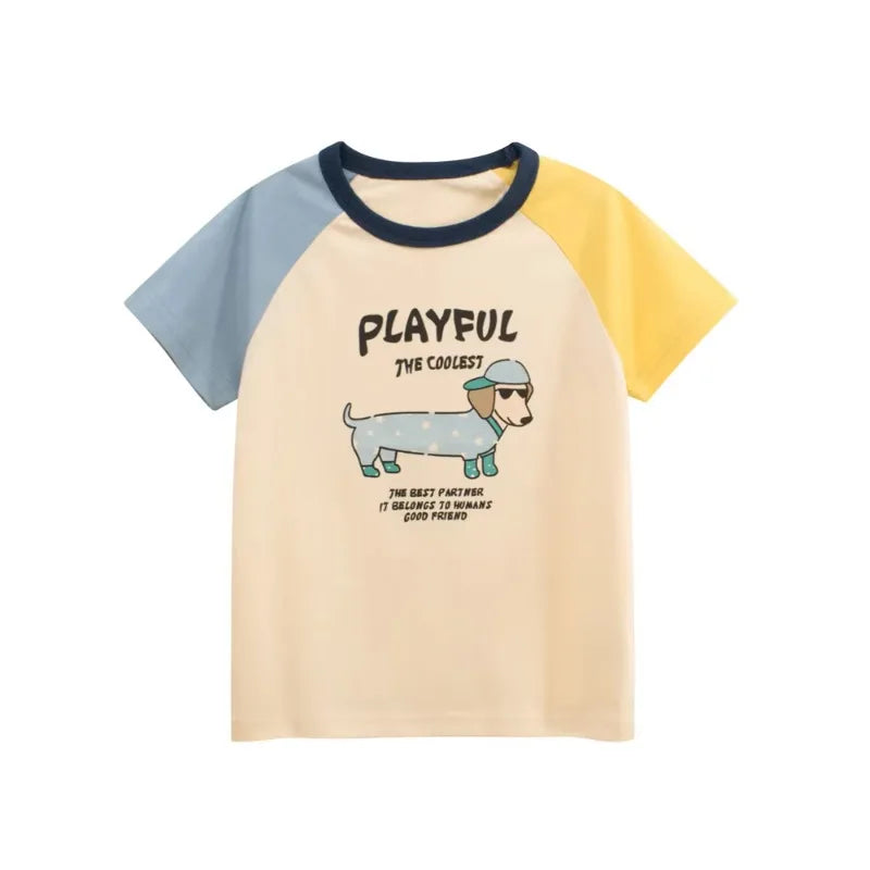 Girls Summer Cotton T-Shirt – Cute Cartoon Strawberry & Cherry Print | Ages 2–10Y | Soft Short Sleeve Tops