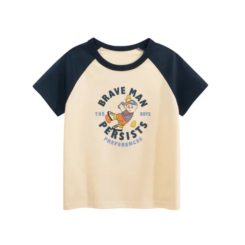 Girls Summer Cotton T-Shirt – Cute Cartoon Strawberry & Cherry Print | Ages 2–10Y | Soft Short Sleeve Tops