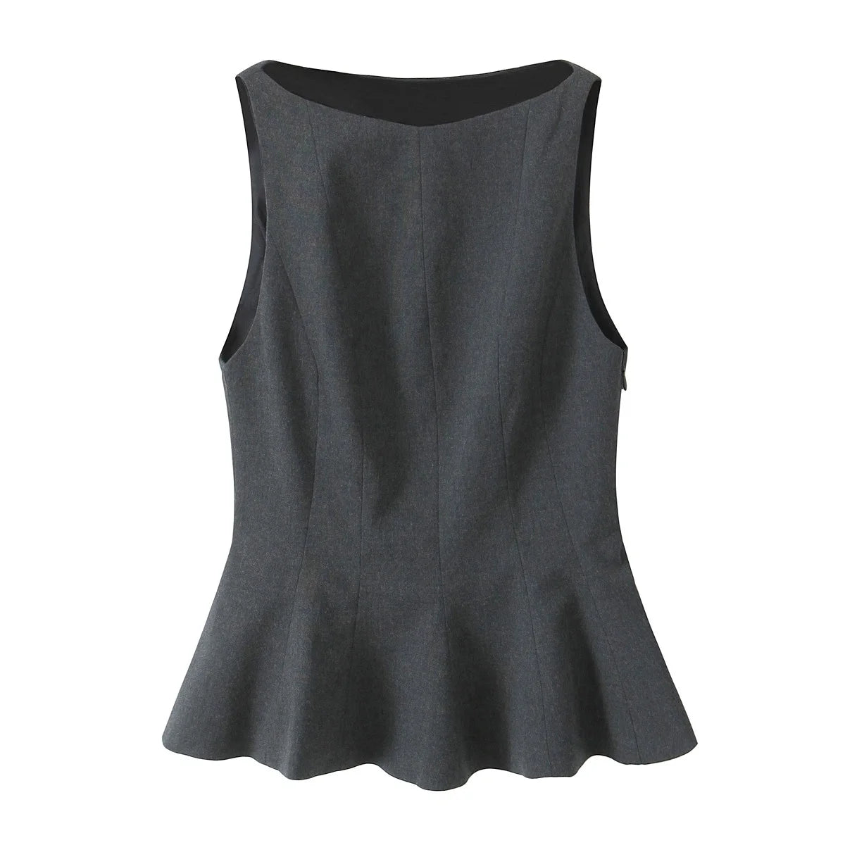 Ribbed Peplum Tank Top – Elegant Sleeveless Blouse for Women | Chic Fitted Top, Soft Knit Fabric, Casual Streetwear Style