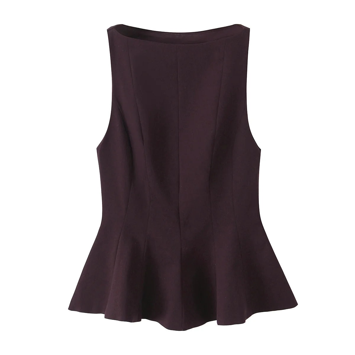 Ribbed Peplum Tank Top – Elegant Sleeveless Blouse for Women | Chic Fitted Top, Soft Knit Fabric, Casual Streetwear Style